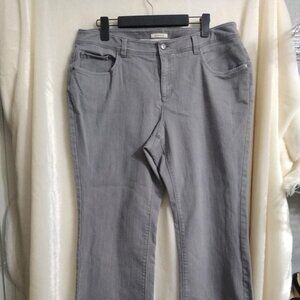 Jones New York Stretch Denim Boot Cut-Leg Jeans Size 16W Gray